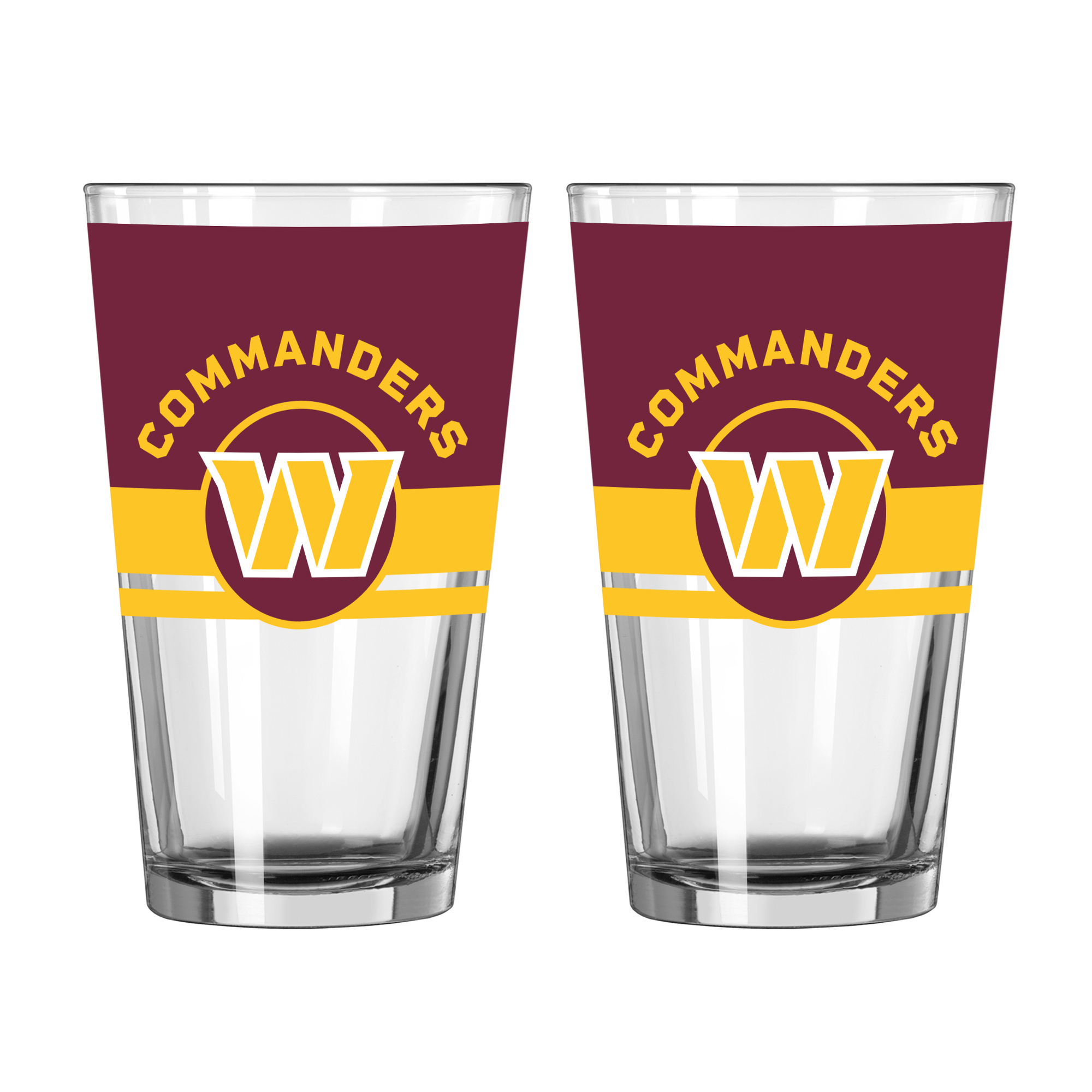 Logo Brands Washington Commanders Two-Piece 16oz. Horizon Pint Glass Set