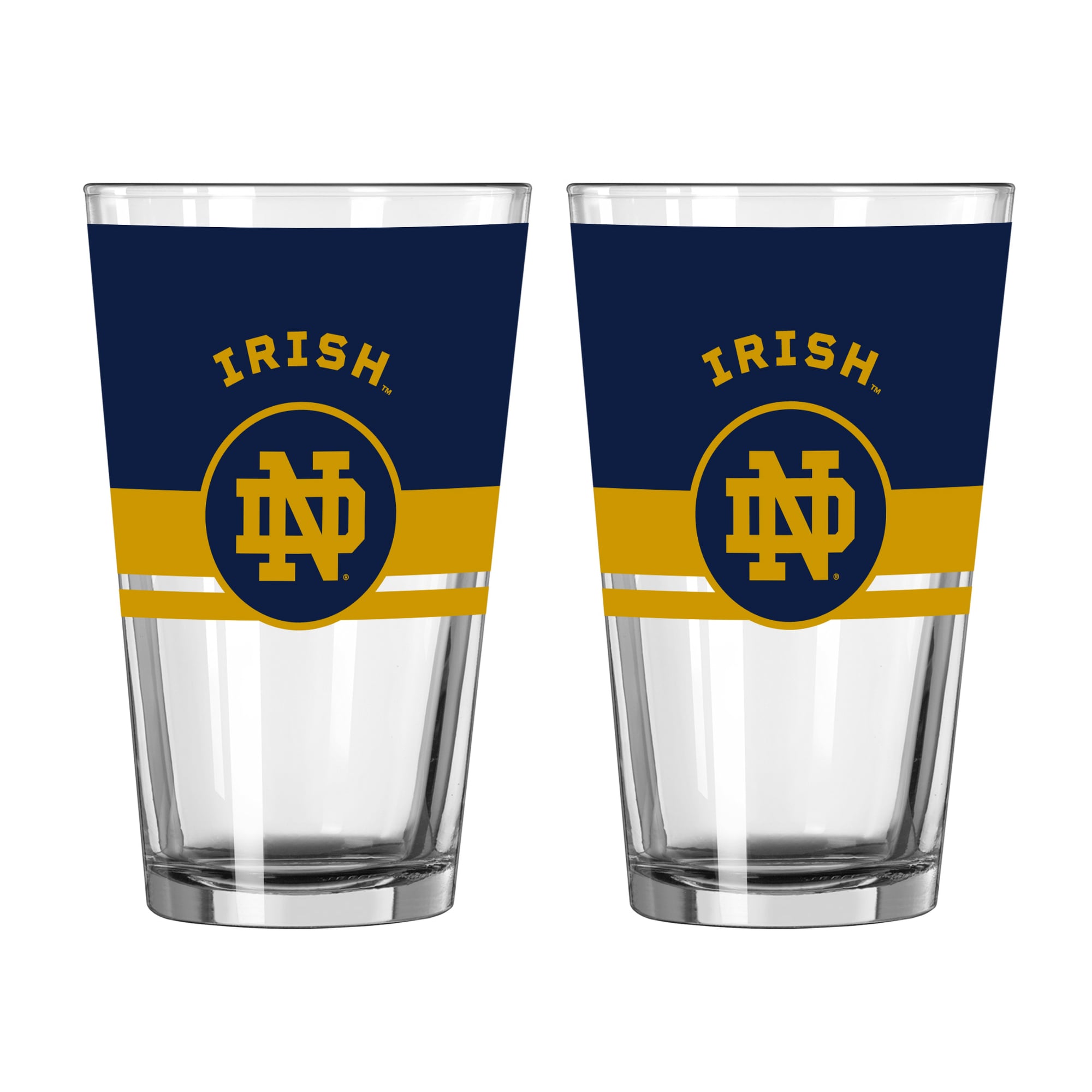 Logo Brands Notre Dame Fighting Irish Two-Piece 16oz. Horizon Pint Glass Set