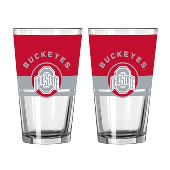Logo Brands Ohio State Buckeyes Two-Piece 16oz. Horizon Pint Glass Set