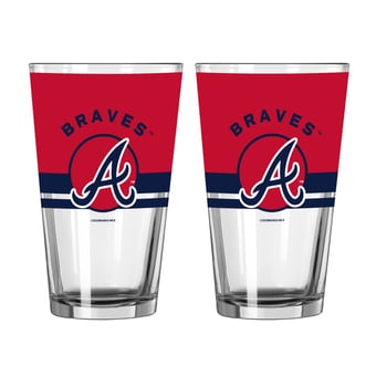Logo Brands Atlanta Braves Two-Piece 16oz. Horizon Pint Glass Set