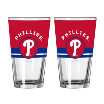 Logo Brands Philadelphia Phillies Two-Piece 16oz. Horizon Pint Glass Set
