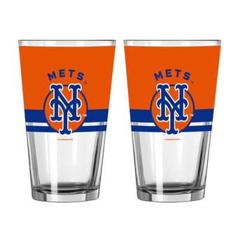 Logo Brands New York Mets Two-Piece 16oz. Horizon Pint Glass Set