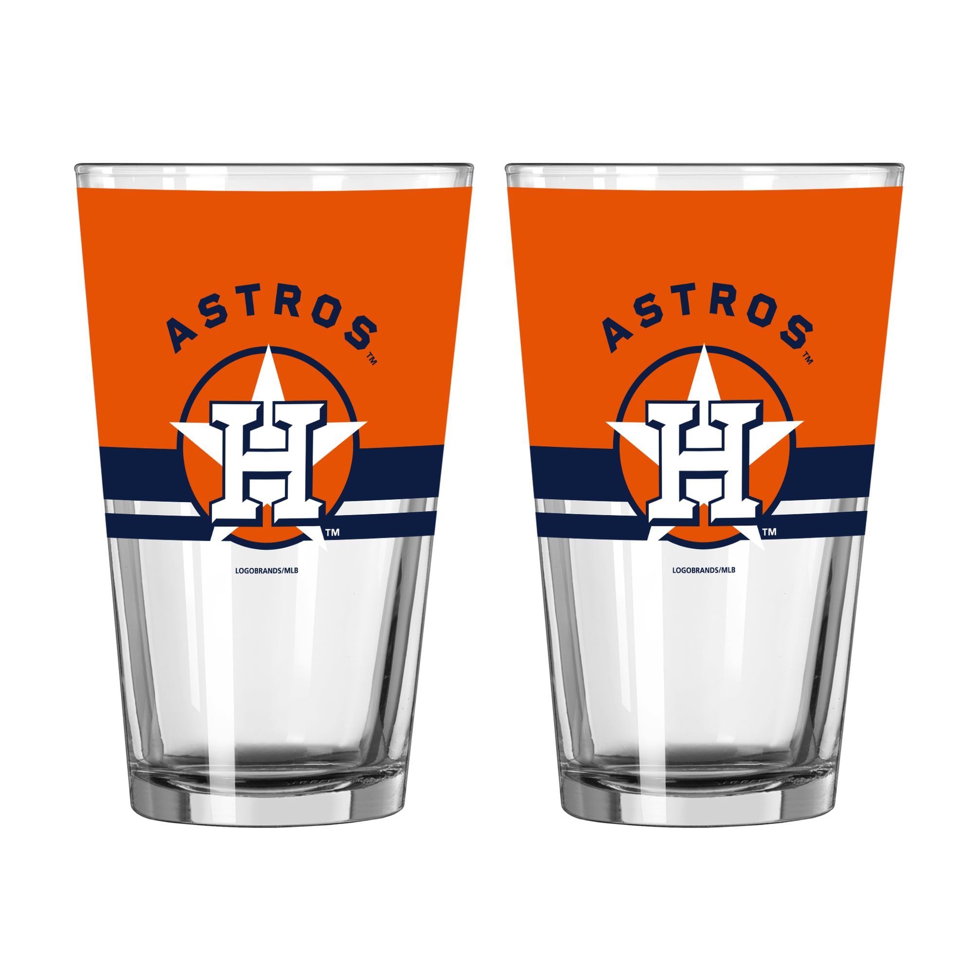 Logo Brands Houston Astros Two-Piece 16oz. Horizon Pint Glass Set