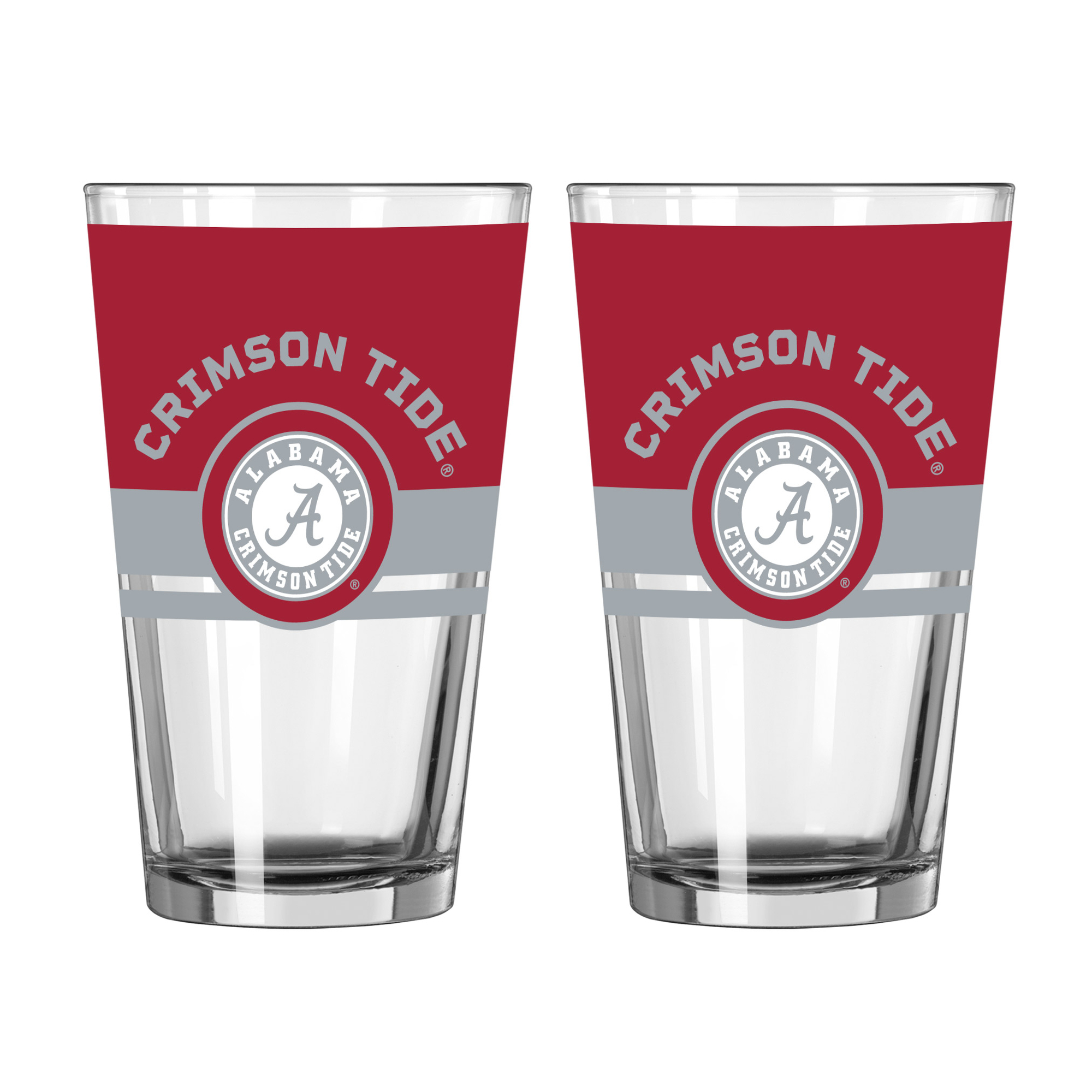 Logo Brands Alabama Crimson Tide Two-Piece 16oz. Horizon Pint Glass Set