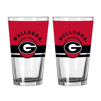 Logo Brands Georgia Bulldogs Two-Piece 16oz. Horizon Pint Glass Set