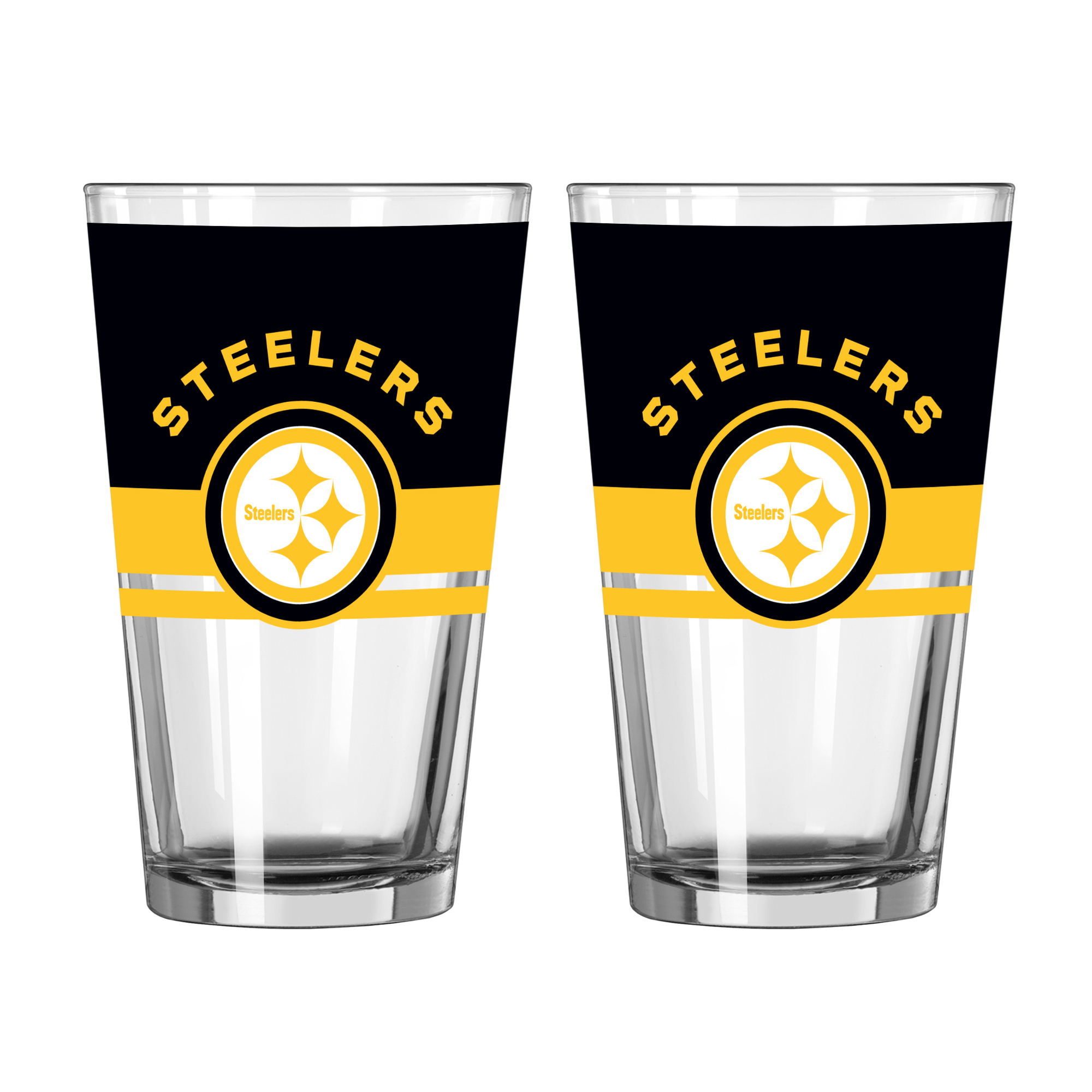 Logo Brands Pittsburgh Steelers Two-Piece 16oz. Horizon Pint Glass Set