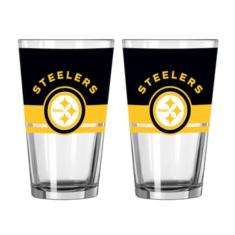 Logo Brands Pittsburgh Steelers Two-Piece 16oz. Horizon Pint Glass Set