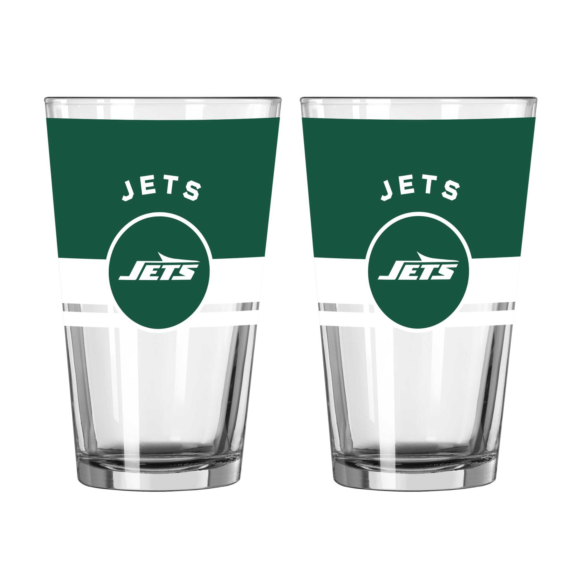 Logo Brands New York Jets Two-Piece 16oz. Horizon Pint Glass Set