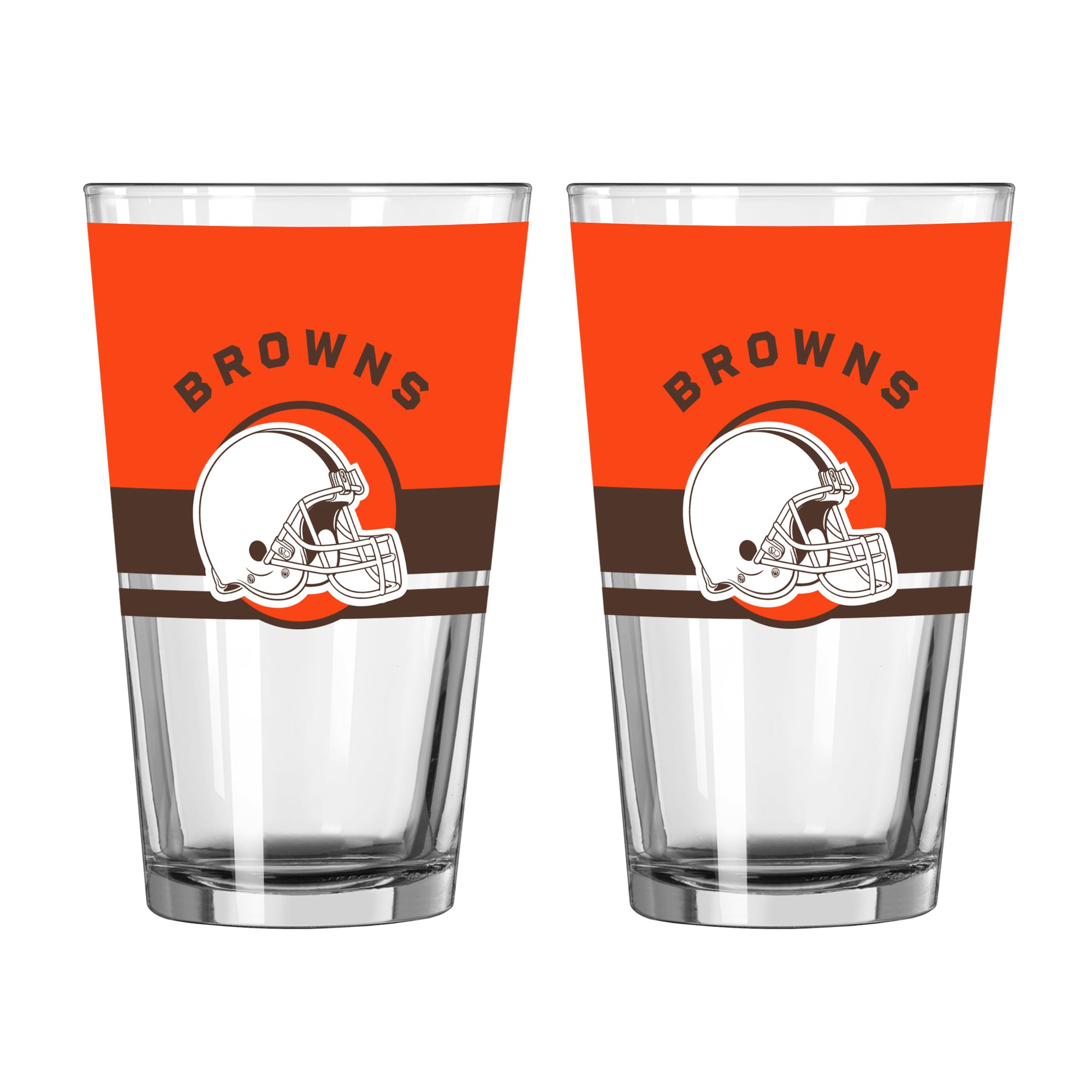 Logo Brands Cleveland Browns Two-Piece 16oz. Horizon Pint Glass Set