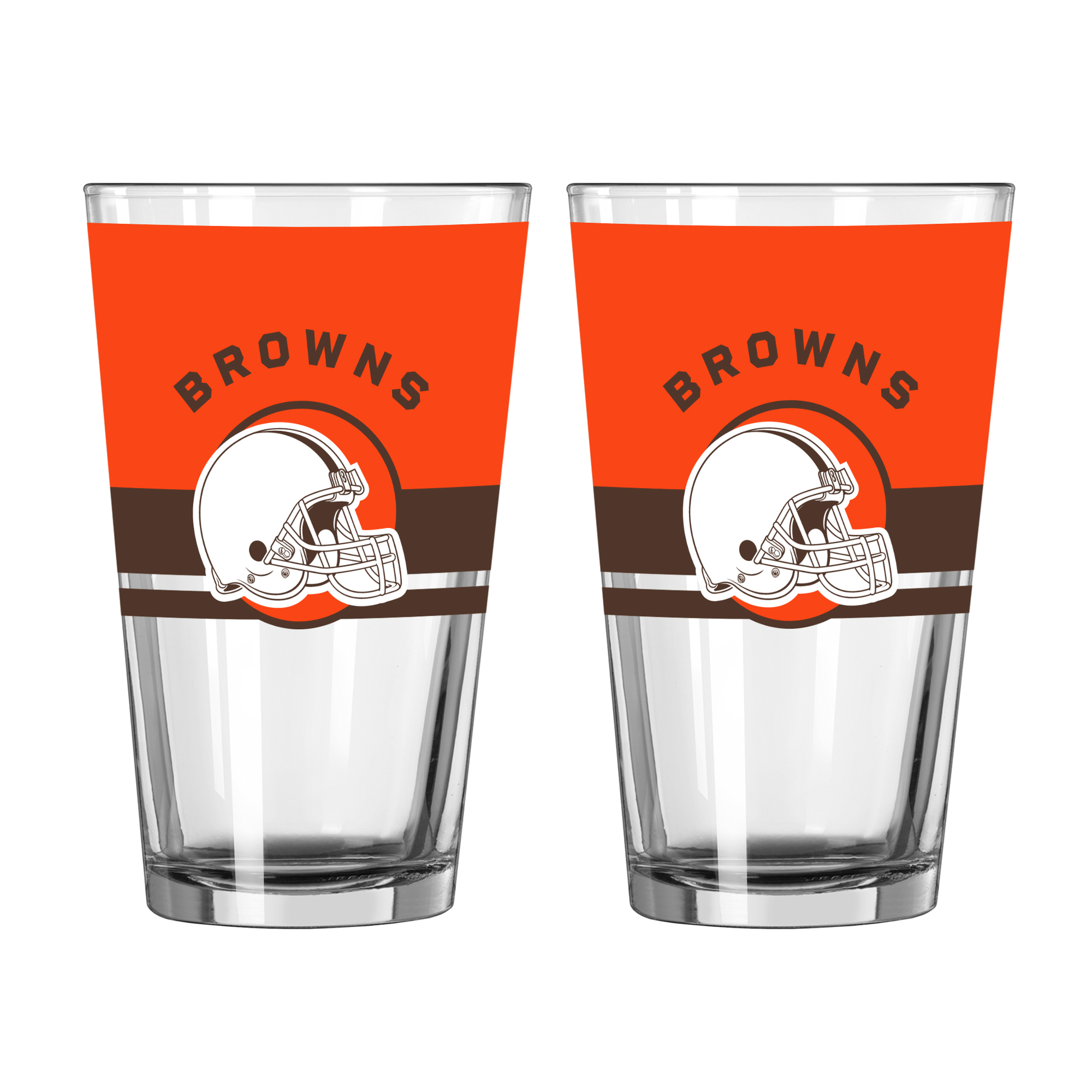 Logo Brands Cleveland Browns Two-Piece 16oz. Horizon Pint Glass Set