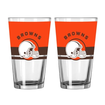 Logo Brands Cleveland Browns Two-Piece 16oz. Horizon Pint Glass Set