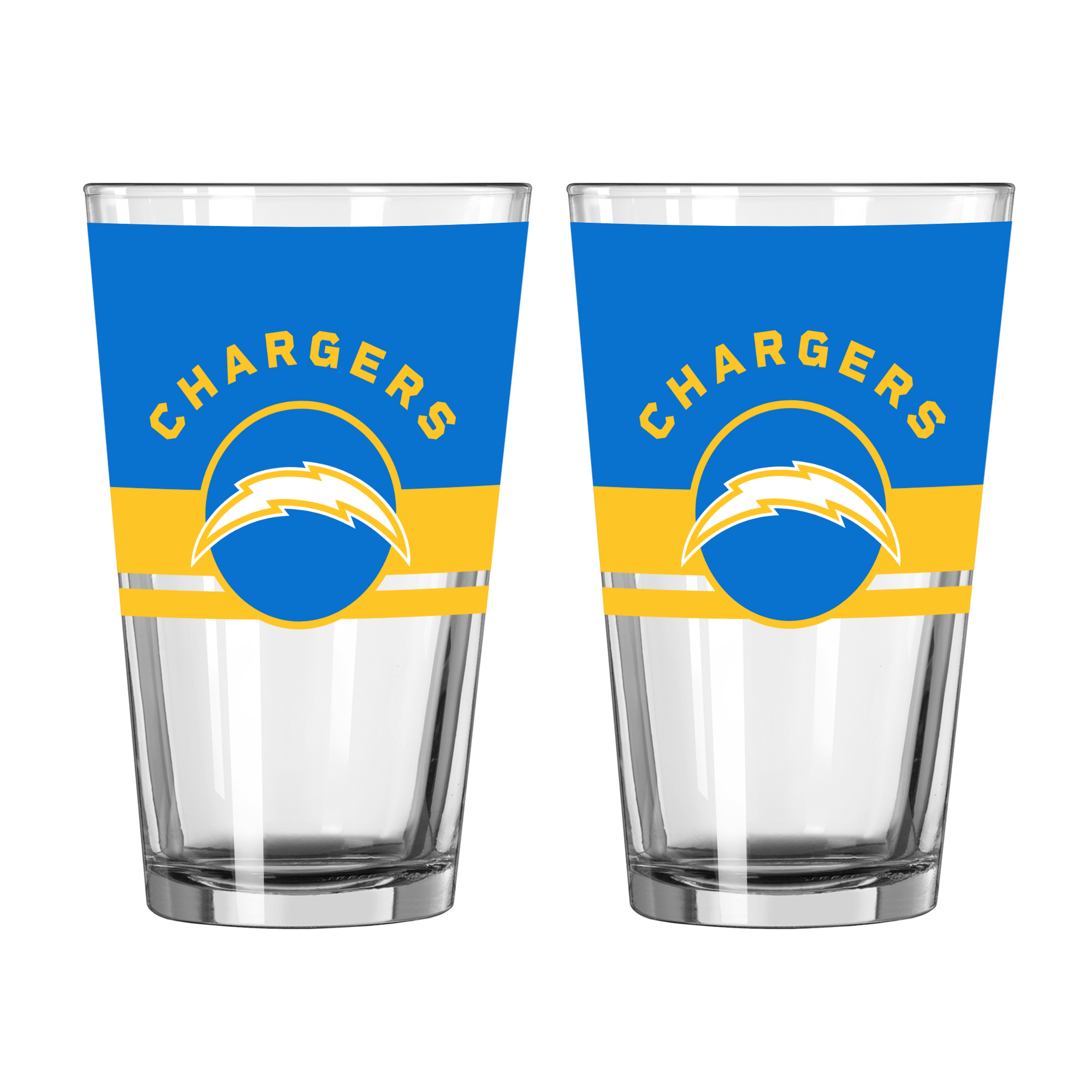 Logo Brands Los Angeles Chargers Two-Piece 16oz. Horizon Pint Glass Set