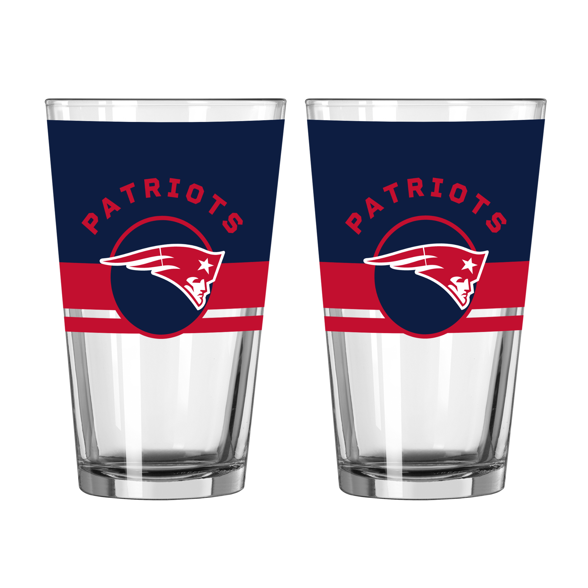 Logo Brands New England Patriots Two-Piece 16oz. Horizon Pint Glass Set