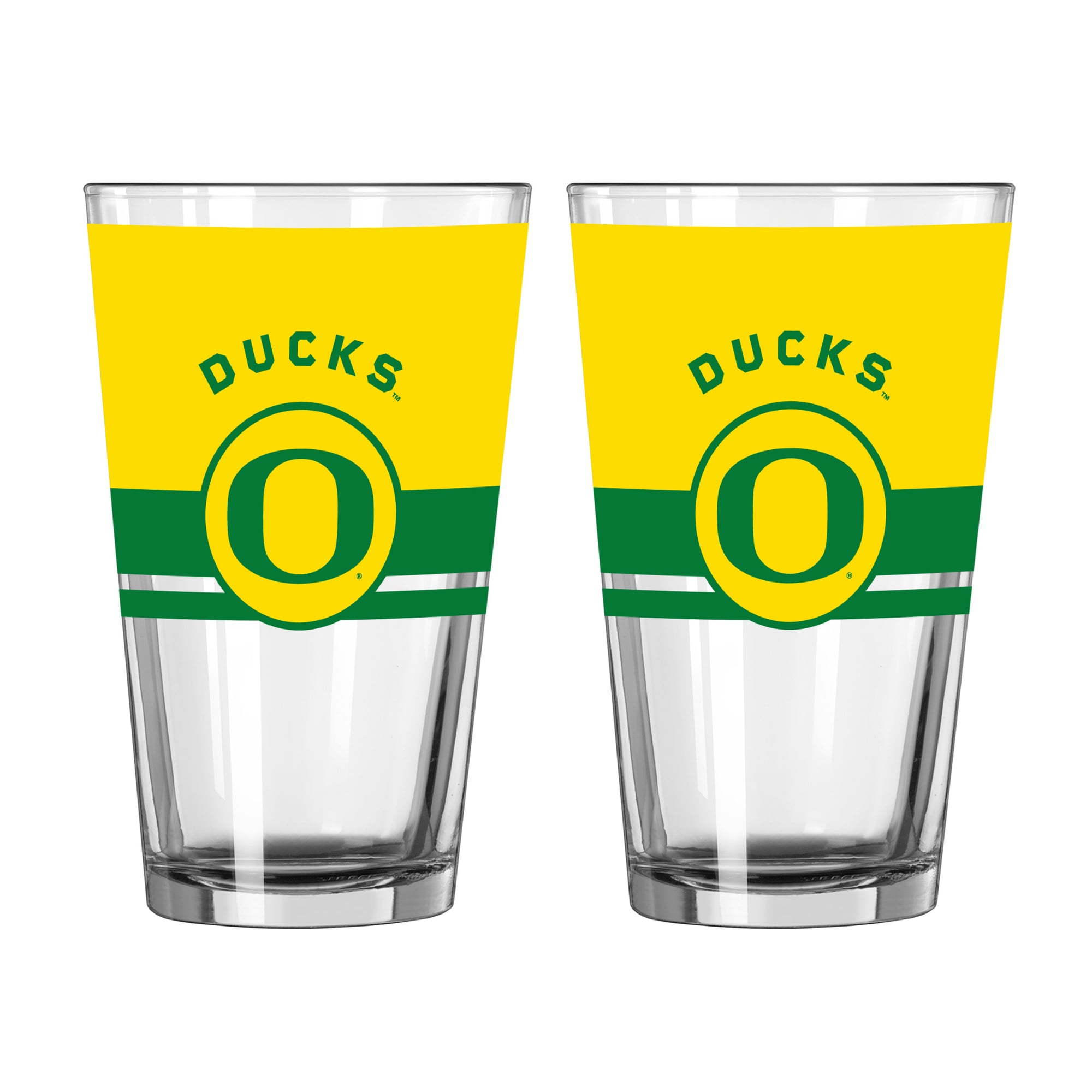 Logo Brands Oregon Ducks Two-Piece 16oz. Horizon Pint Glass Set
