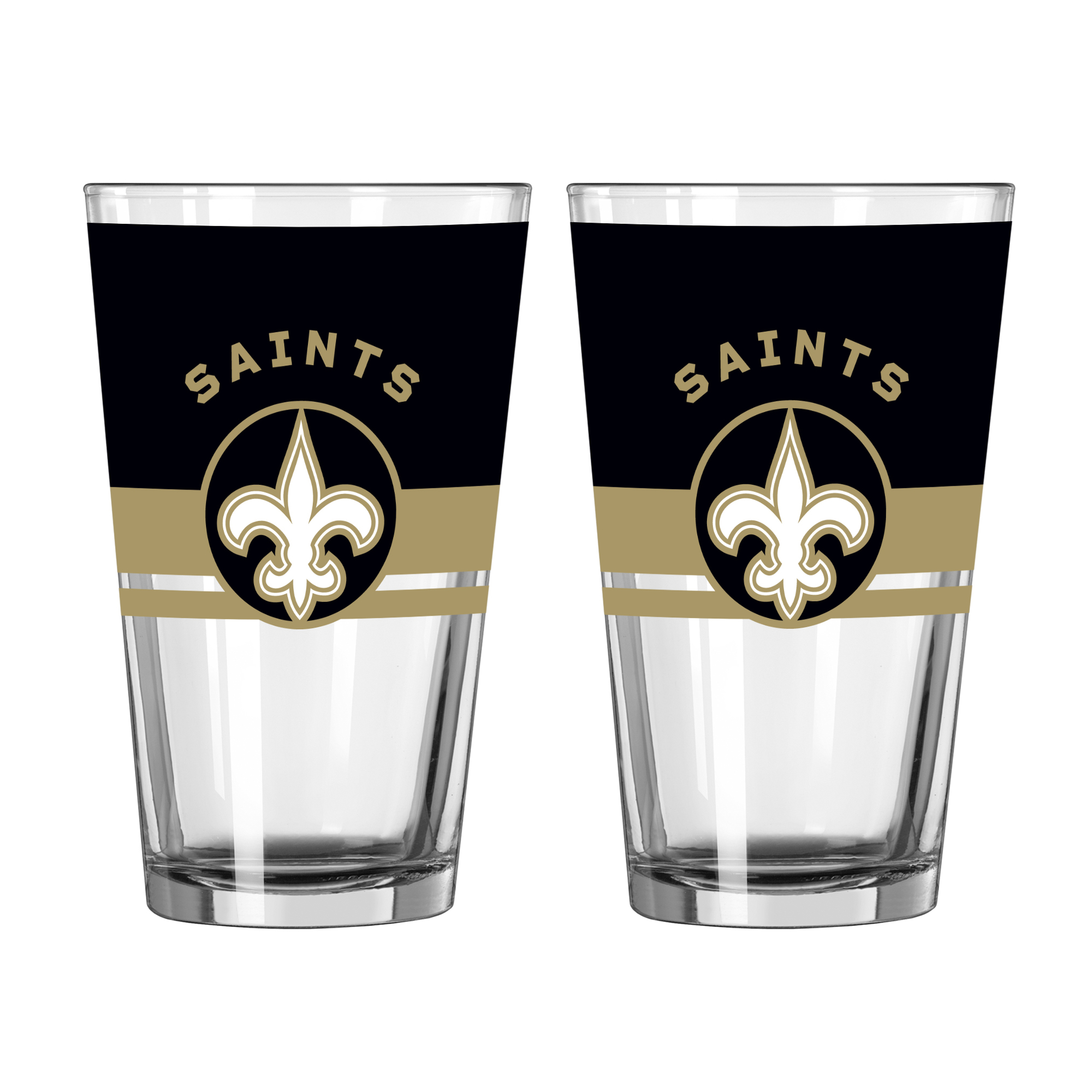 Logo Brands New Orleans Saints Two-Piece 16oz. Horizon Pint Glass Set