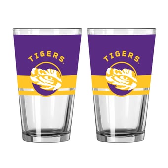 Logo Brands LSU Tigers Two-Piece 16oz. Horizon Pint Glass Set
