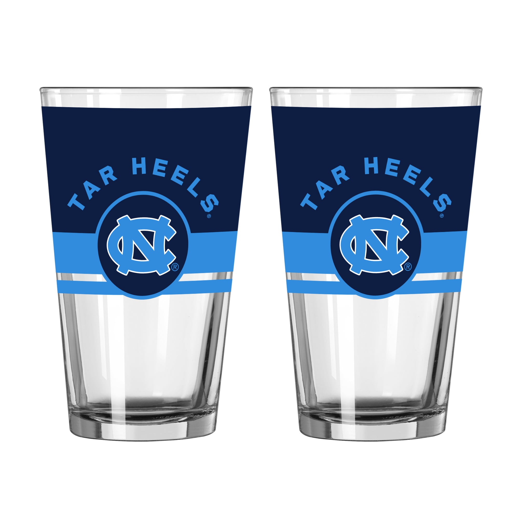 Logo Brands North Carolina Tar Heels Two-Piece 16oz. Horizon Pint Glass Set