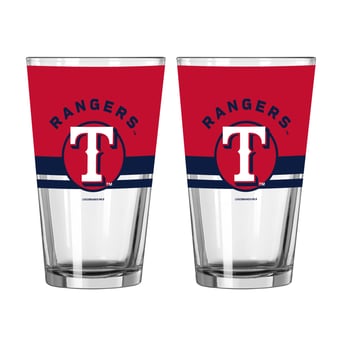 Logo Brands Texas Rangers Two-Piece 16oz. Horizon Pint Glass Set