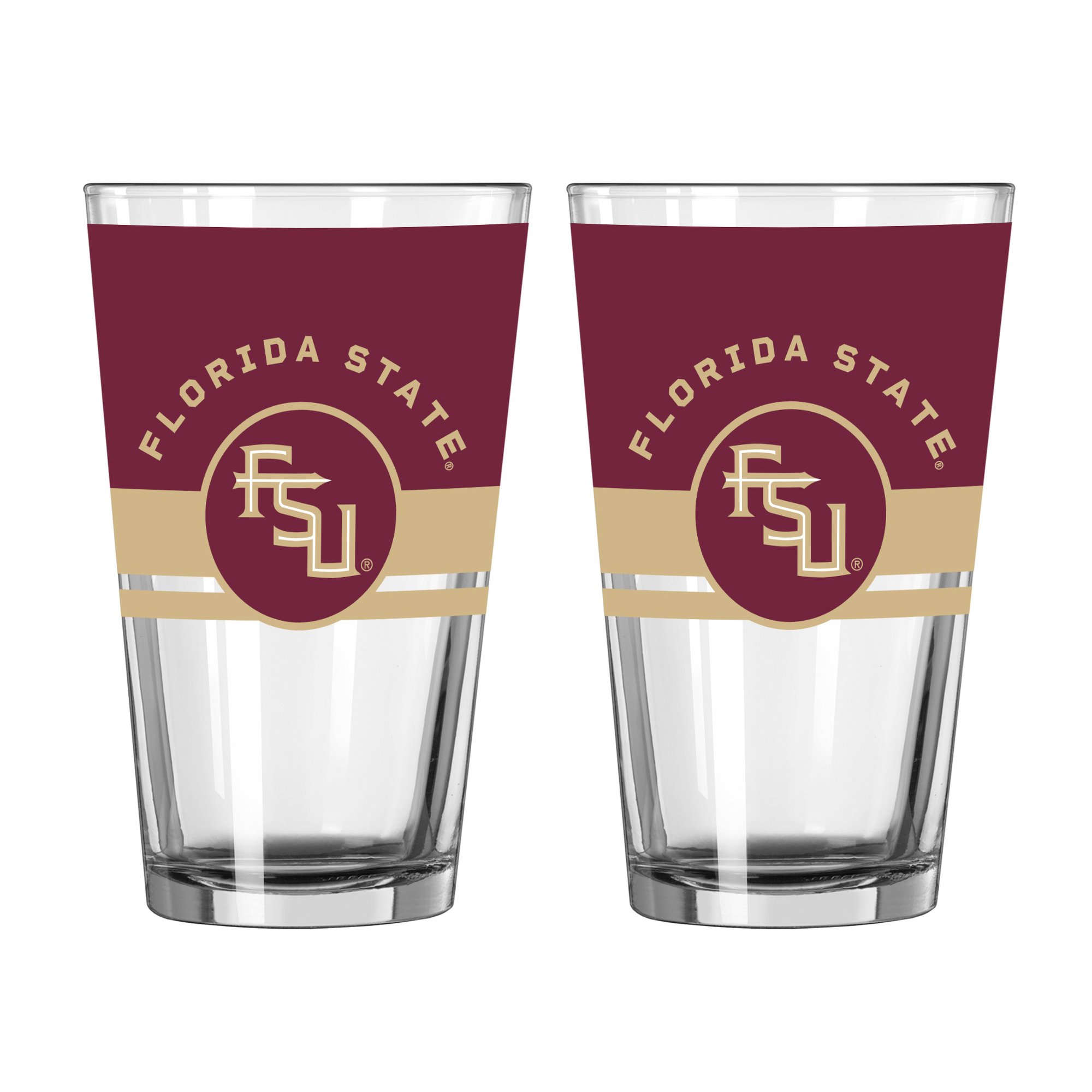 Logo Brands Florida State Seminoles Two-Piece 16oz. Horizon Pint Glass Set