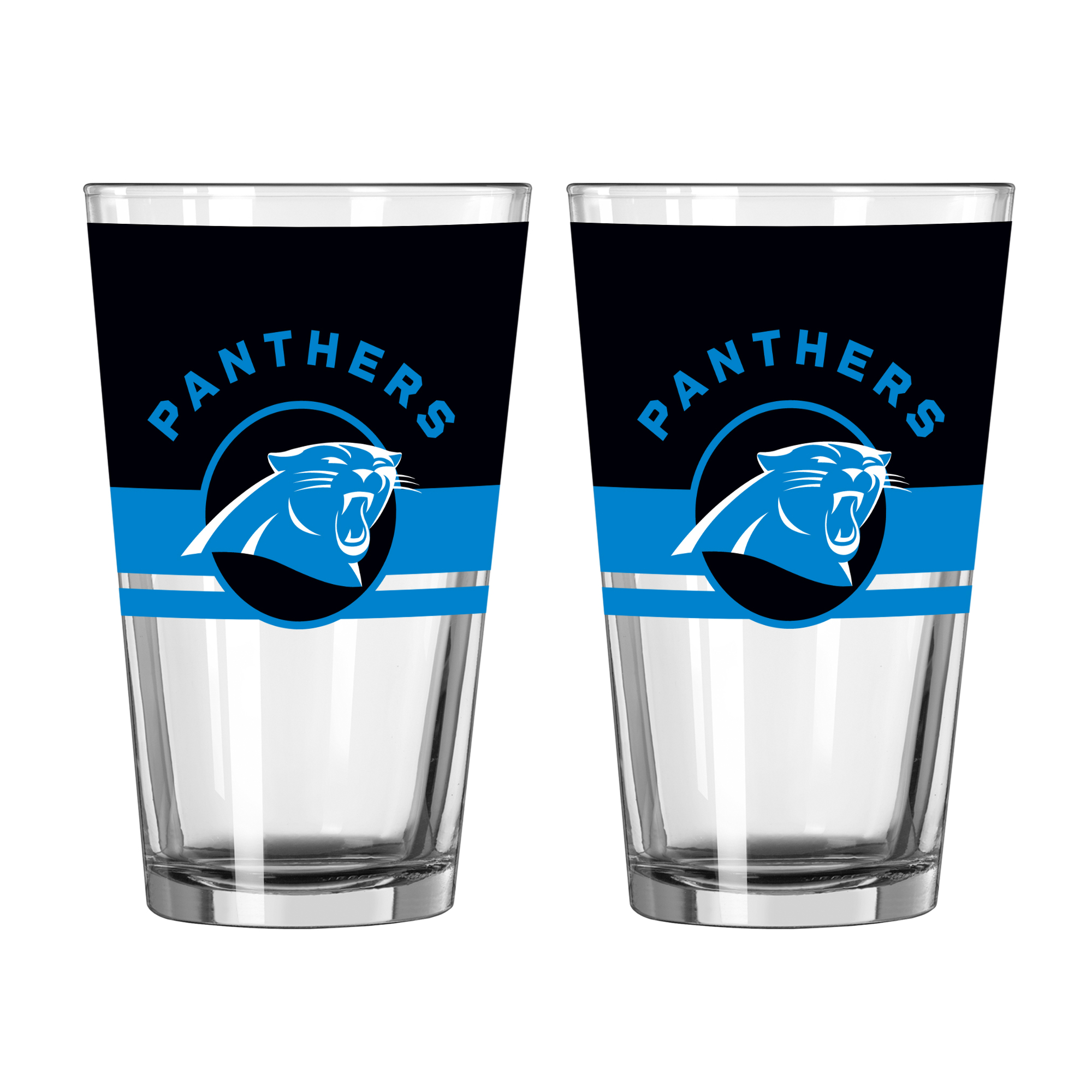 Logo Brands Carolina Panthers Two-Piece 16oz. Horizon Pint Glass Set