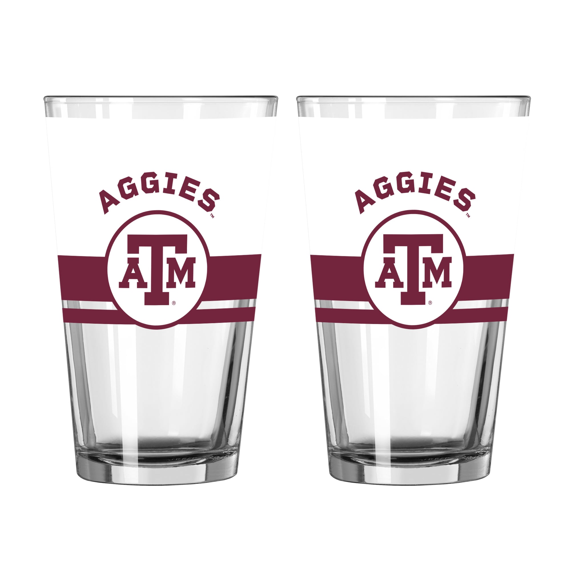 Logo Brands Texas A&M Aggies Two-Piece 16oz. Horizon Pint Glass Set