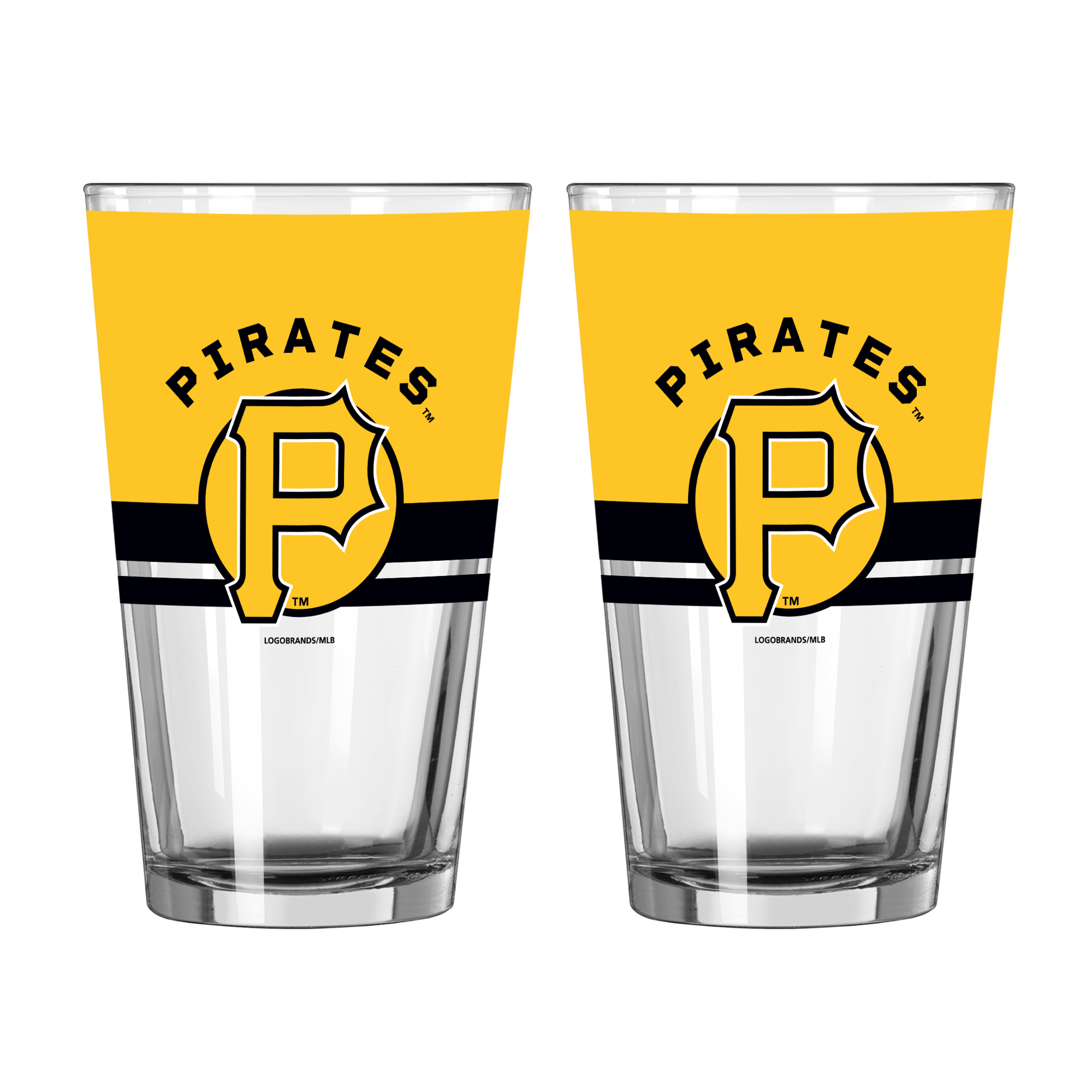 Logo Brands Pittsburgh Pirates Two-Piece 16oz. Horizon Pint Glass Set