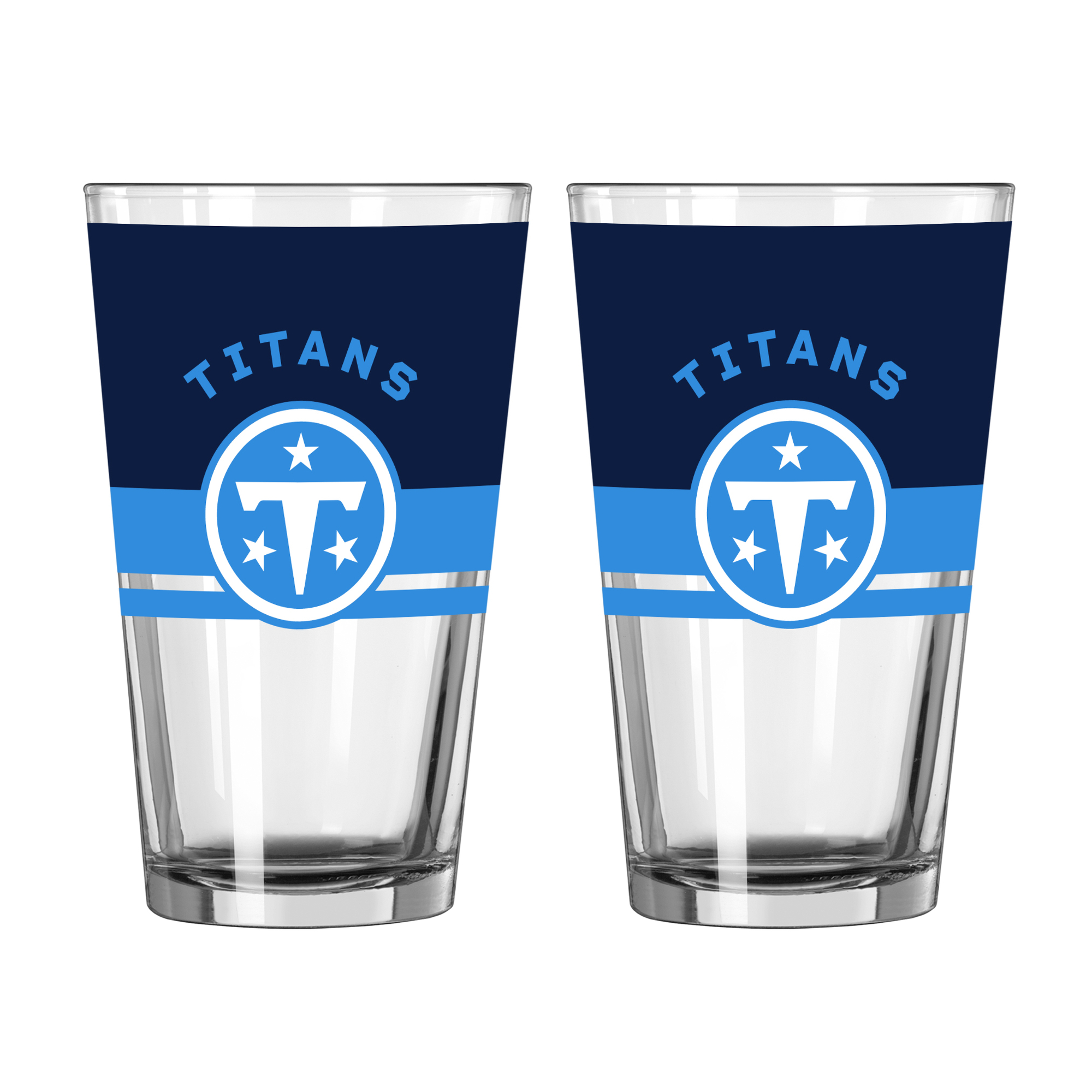 Logo Brands Tennessee Titans Two-Piece 16oz. Horizon Pint Glass Set
