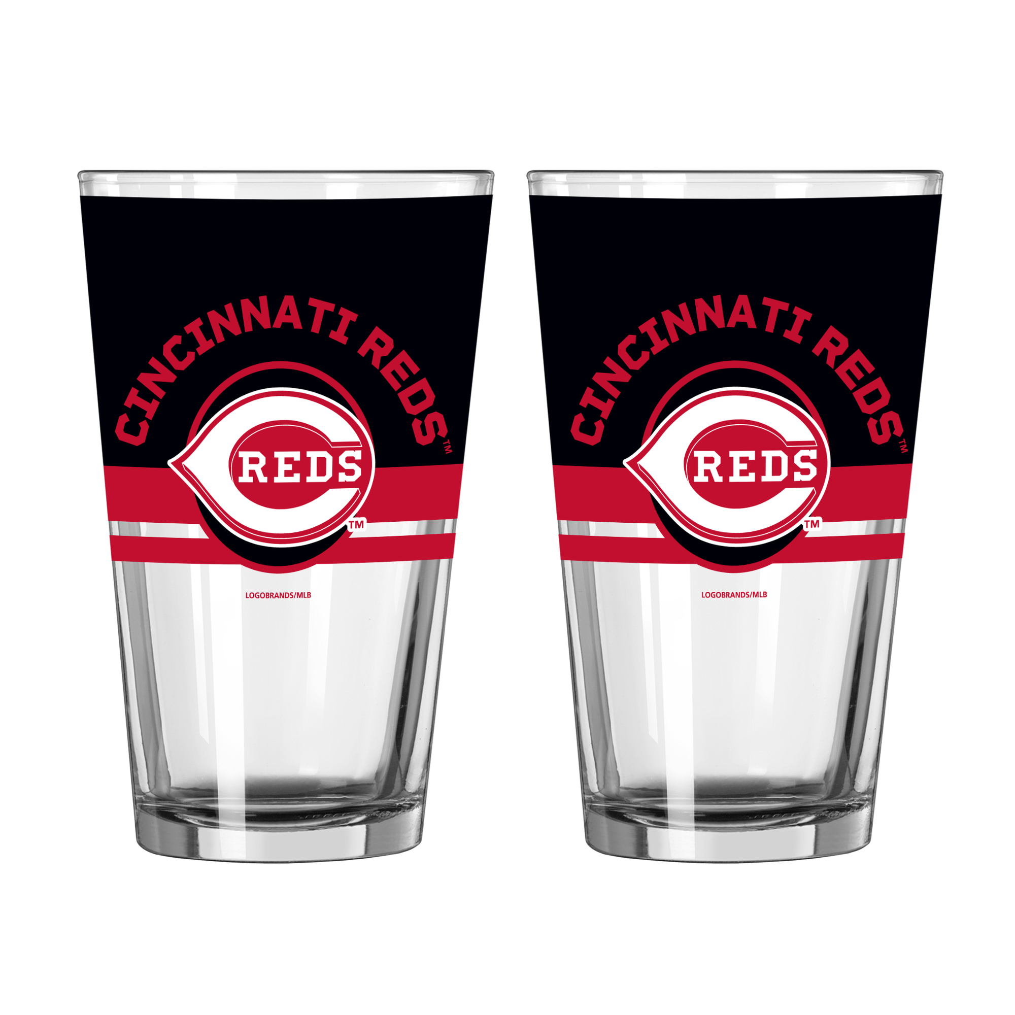 Logo Brands Cincinnati Reds Two-Piece 16oz. Horizon Pint Glass Set