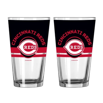 Logo Brands Cincinnati Reds Two-Piece 16oz. Horizon Pint Glass Set