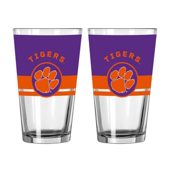 Logo Brands Clemson Tigers Two-Piece 16oz. Horizon Pint Glass Set