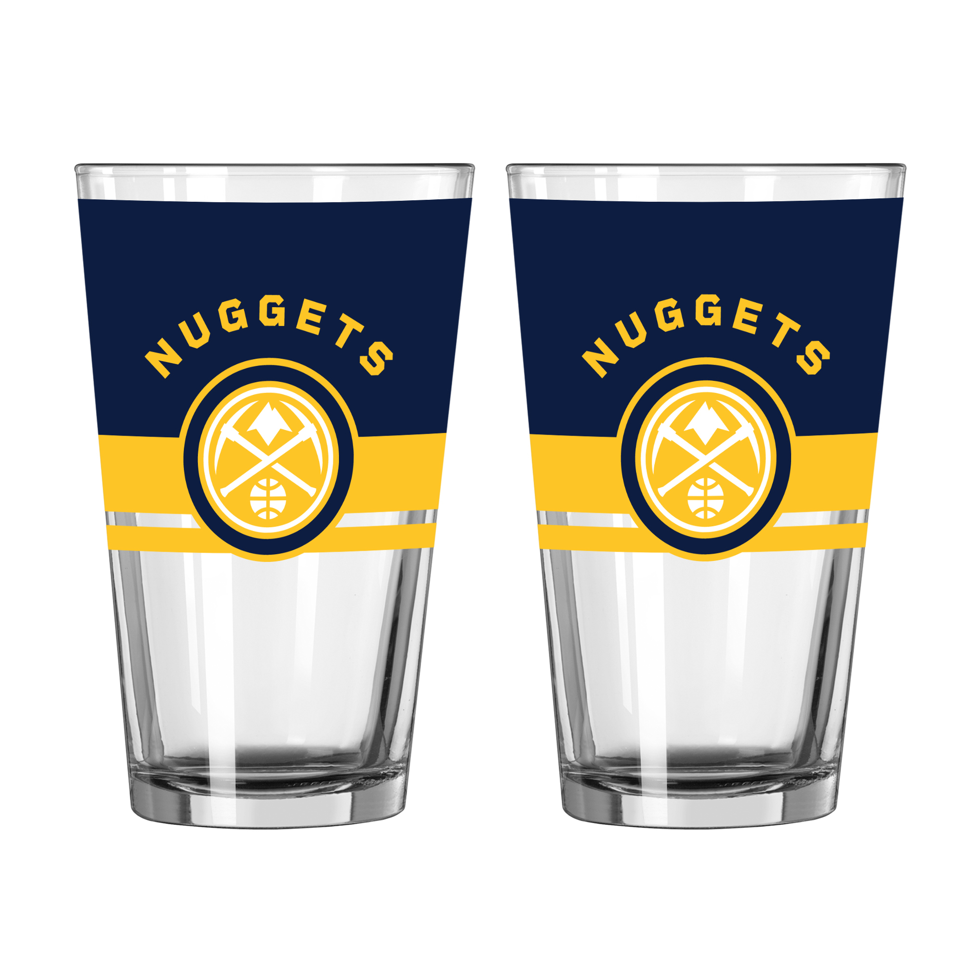 Logo Brands Denver Nuggets Two-Piece 16oz. Horizon Pint Glass Set
