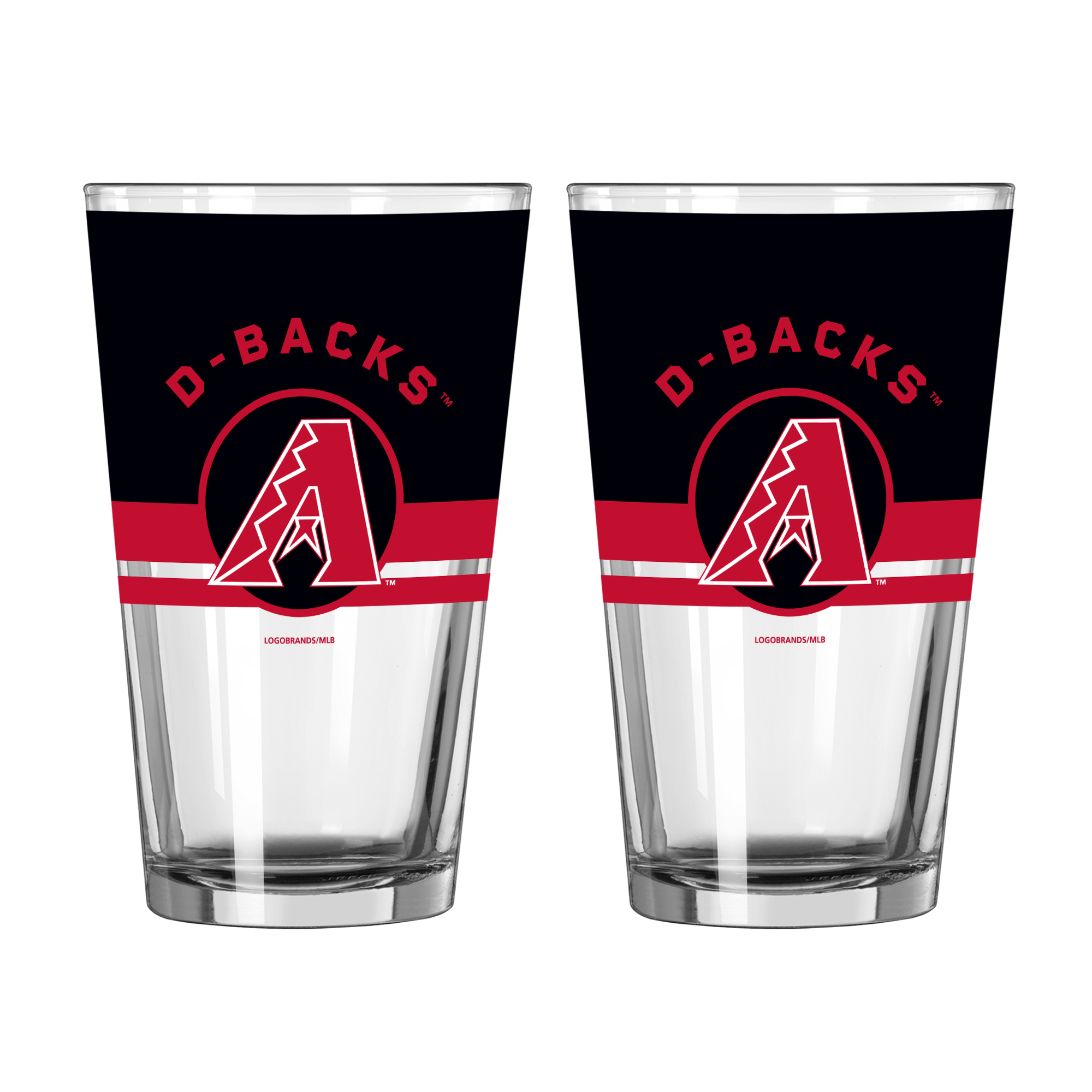 Logo Brands Arizona Diamondbacks Two-Piece 16oz. Horizon Pint Glass Set