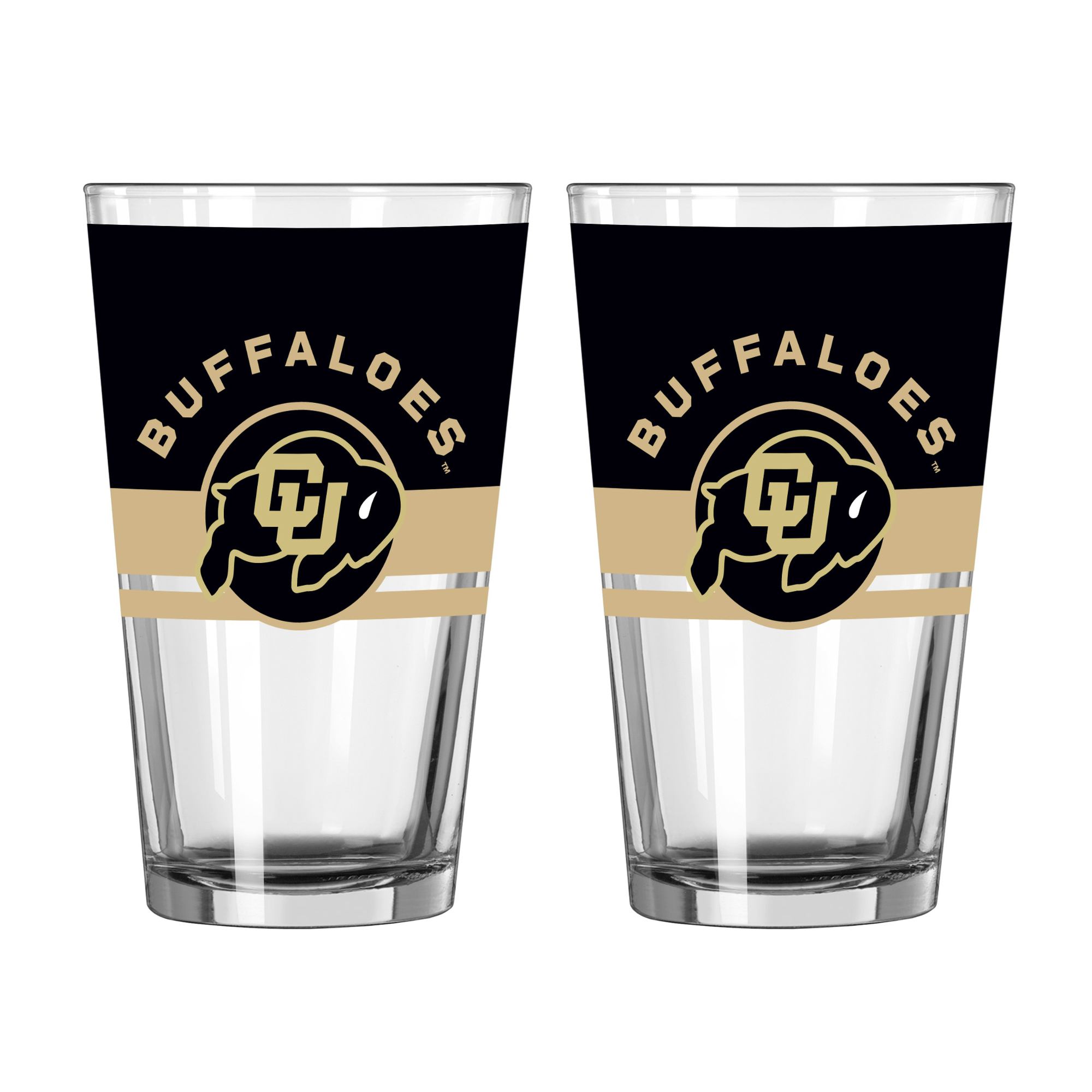Logo Brands Colorado Buffaloes Two-Piece 16oz. Horizon Pint Glass Set