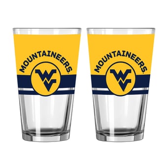 Logo Brands West Virginia Mountaineers Two-Piece 16oz. Horizon Pint Glass Set