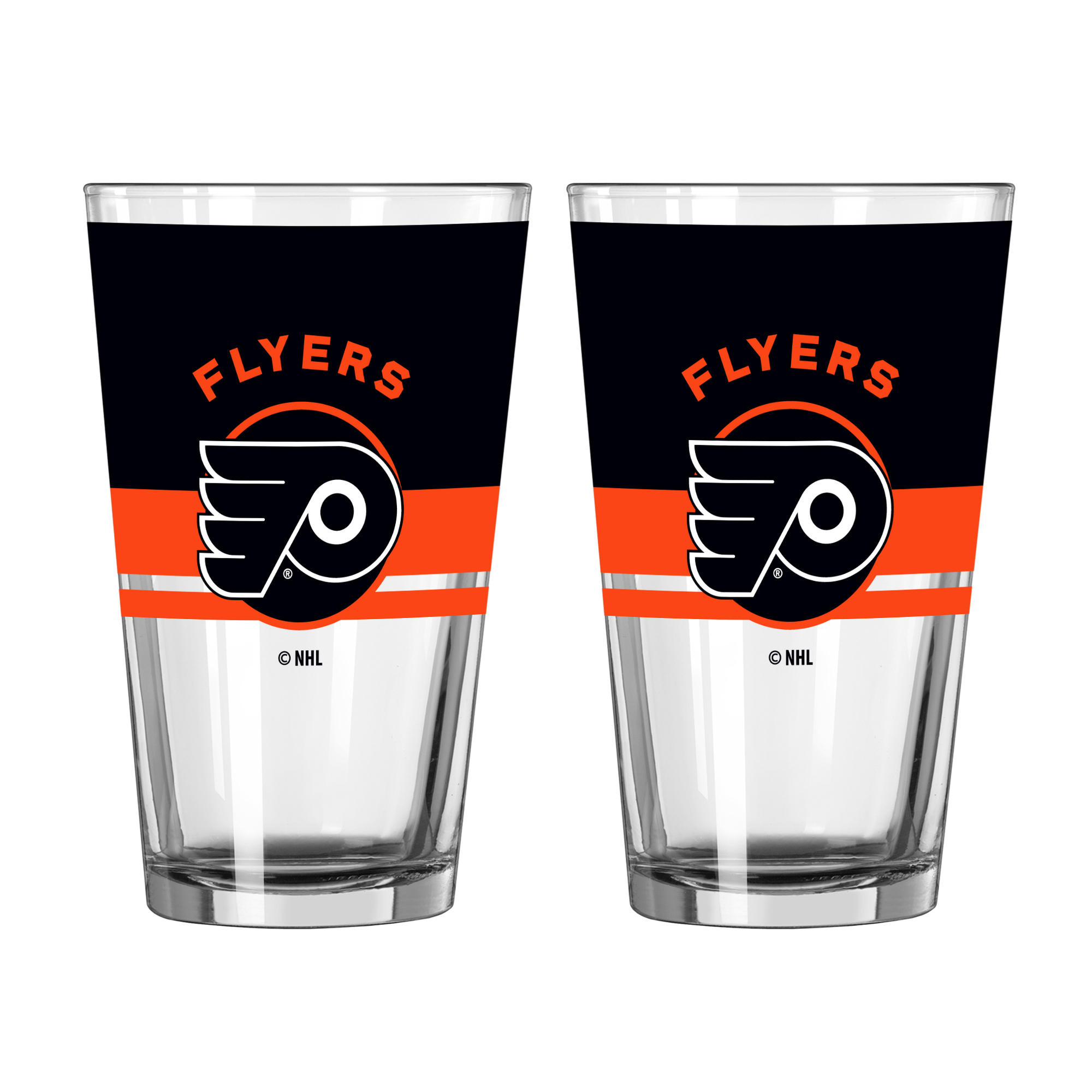 Logo Brands Philadelphia Flyers Two-Piece 16oz. Horizon Pint Glass Set