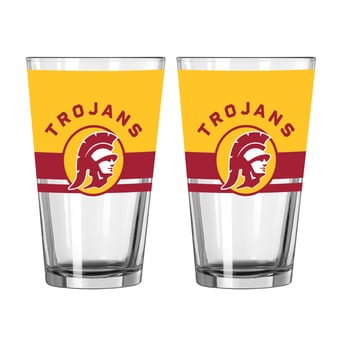 Logo Brands USC Trojans Two-Piece 16oz. Horizon Pint Glass Set