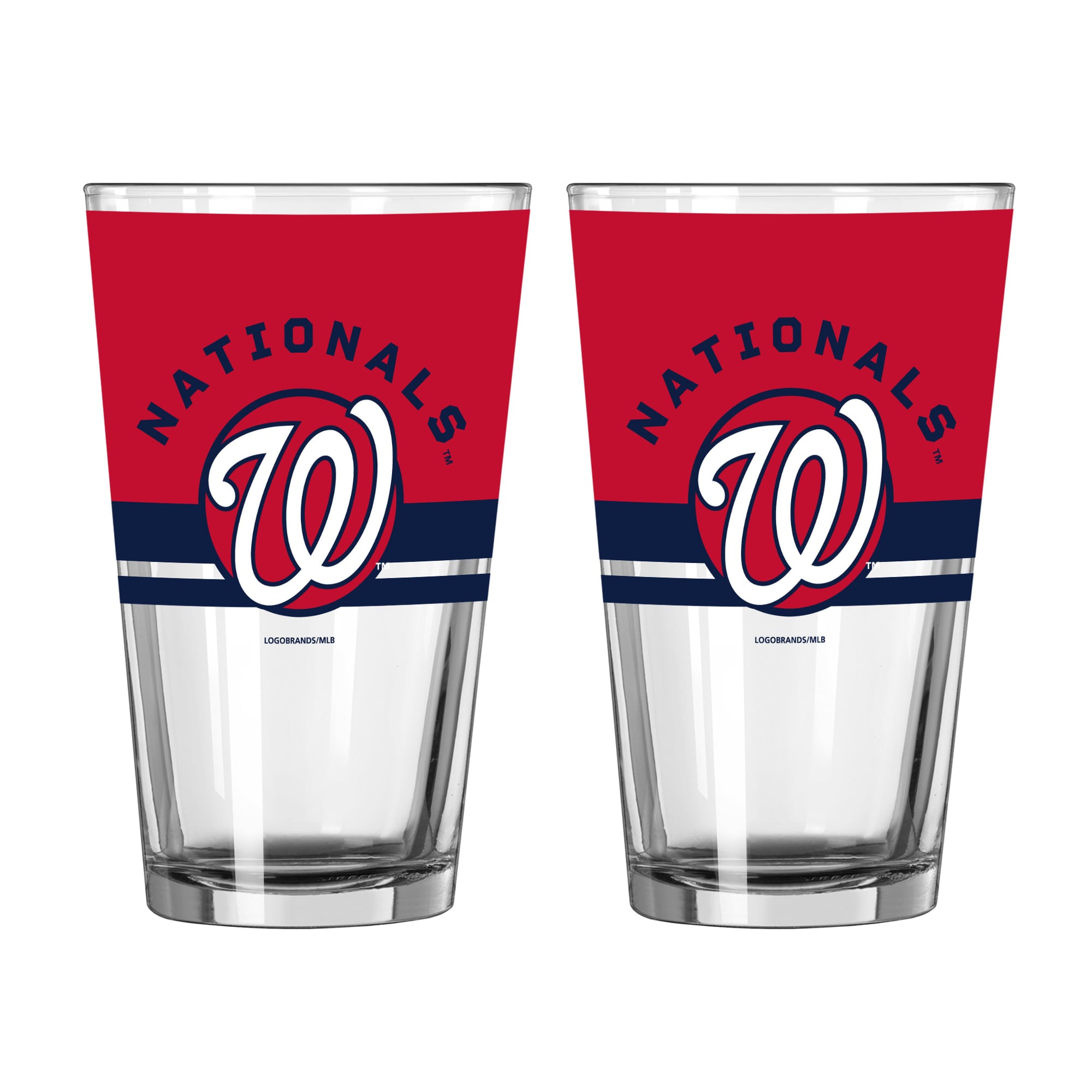 Logo Brands Washington Nationals Two-Piece 16oz. Horizon Pint Glass Set