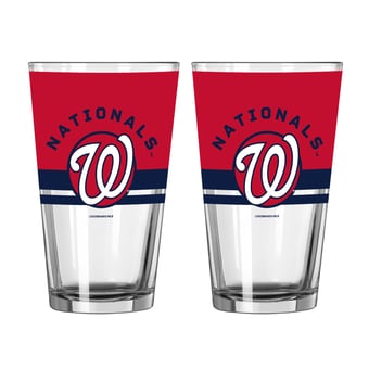 Logo Brands Washington Nationals Two-Piece 16oz. Horizon Pint Glass Set