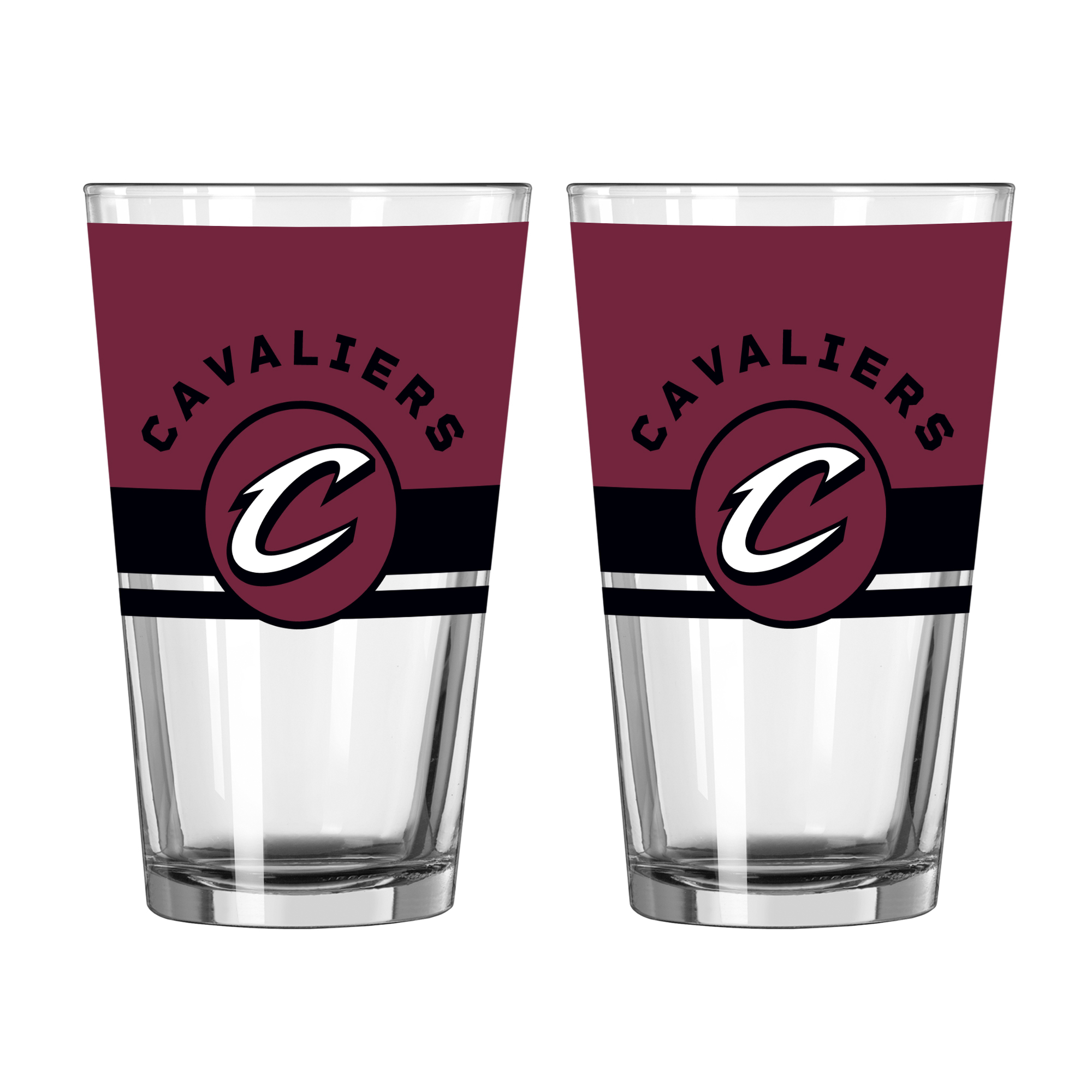 Logo Brands Cleveland Cavaliers Two-Piece 16oz. Horizon Pint Glass Set