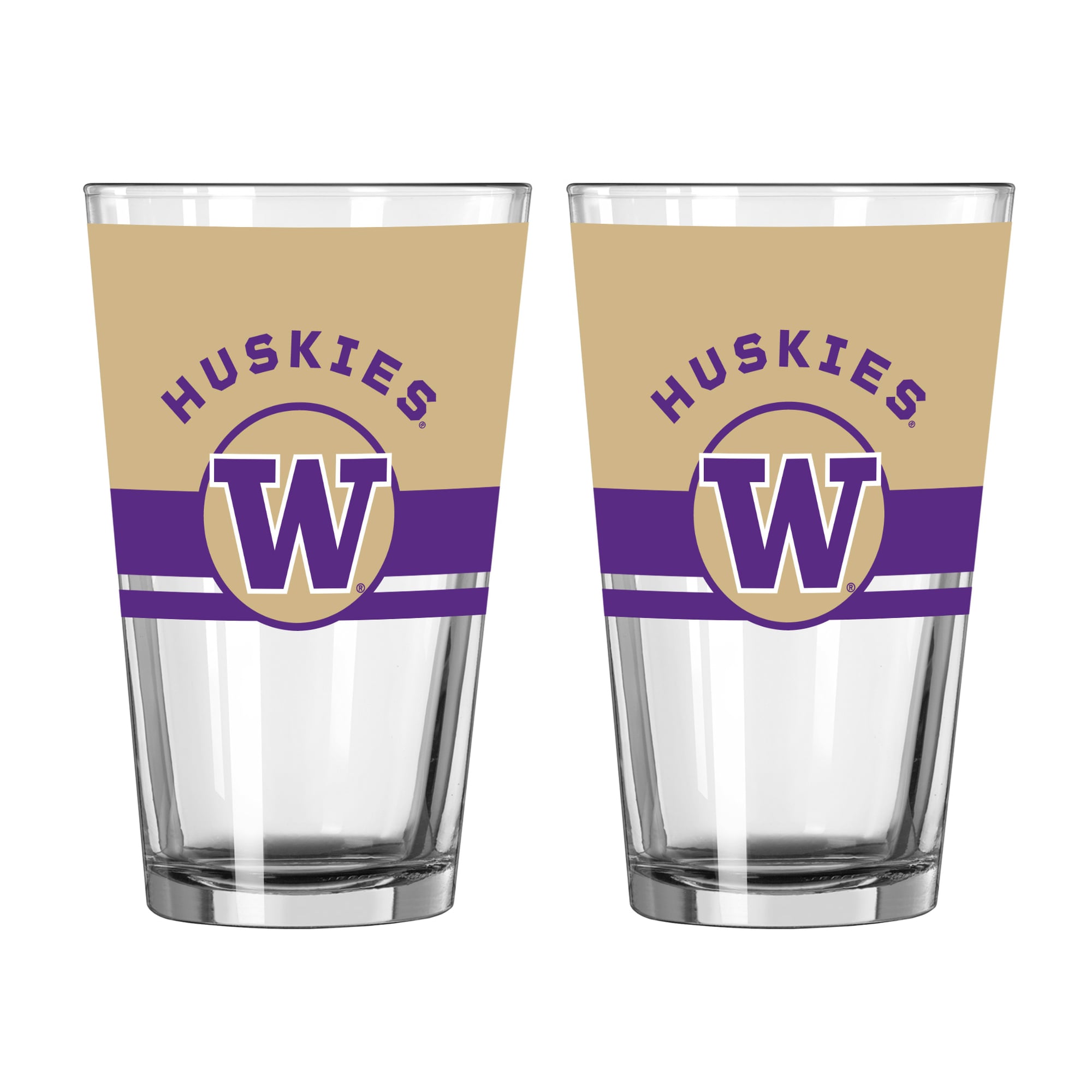 Logo Brands Washington Huskies Two-Piece 16oz. Horizon Pint Glass Set