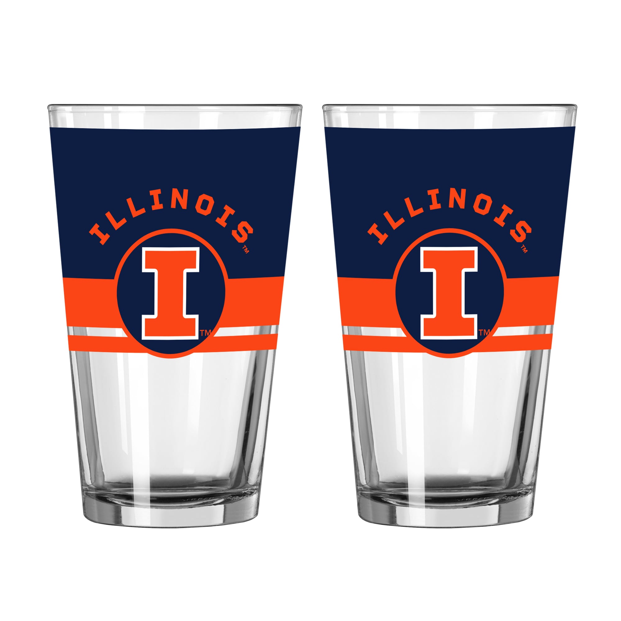 Logo Brands Illinois Fighting Illini Two-Piece 16oz. Horizon Pint Glass Set