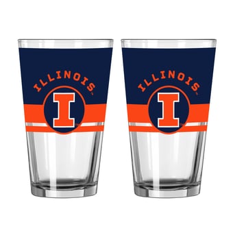 Logo Brands Illinois Fighting Illini Two-Piece 16oz. Horizon Pint Glass Set
