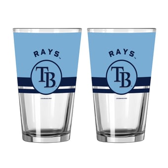 Logo Brands Tampa Bay Rays Two-Piece 16oz. Horizon Pint Glass Set