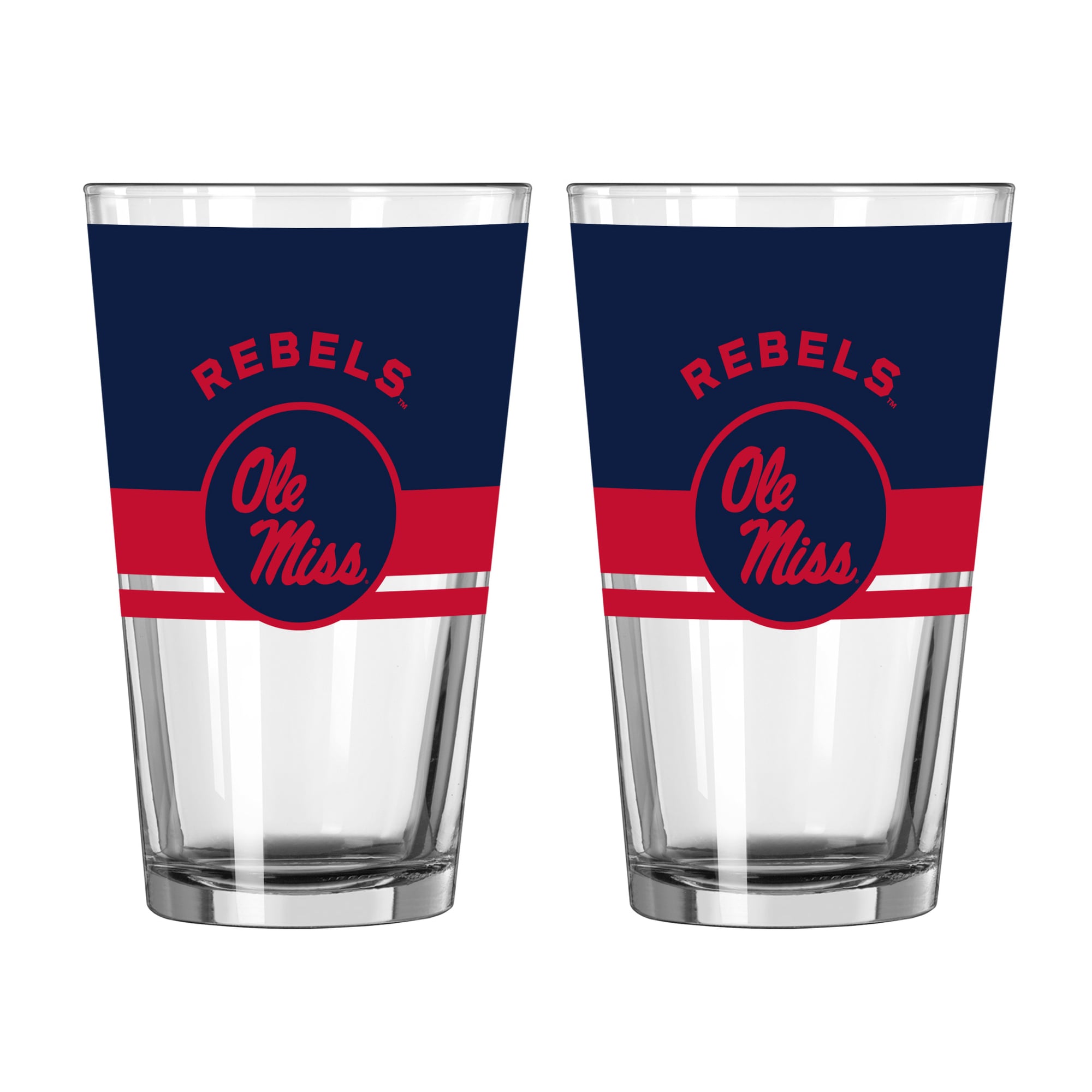 Logo Brands Ole Miss Rebels Two-Piece 16oz. Horizon Pint Glass Set
