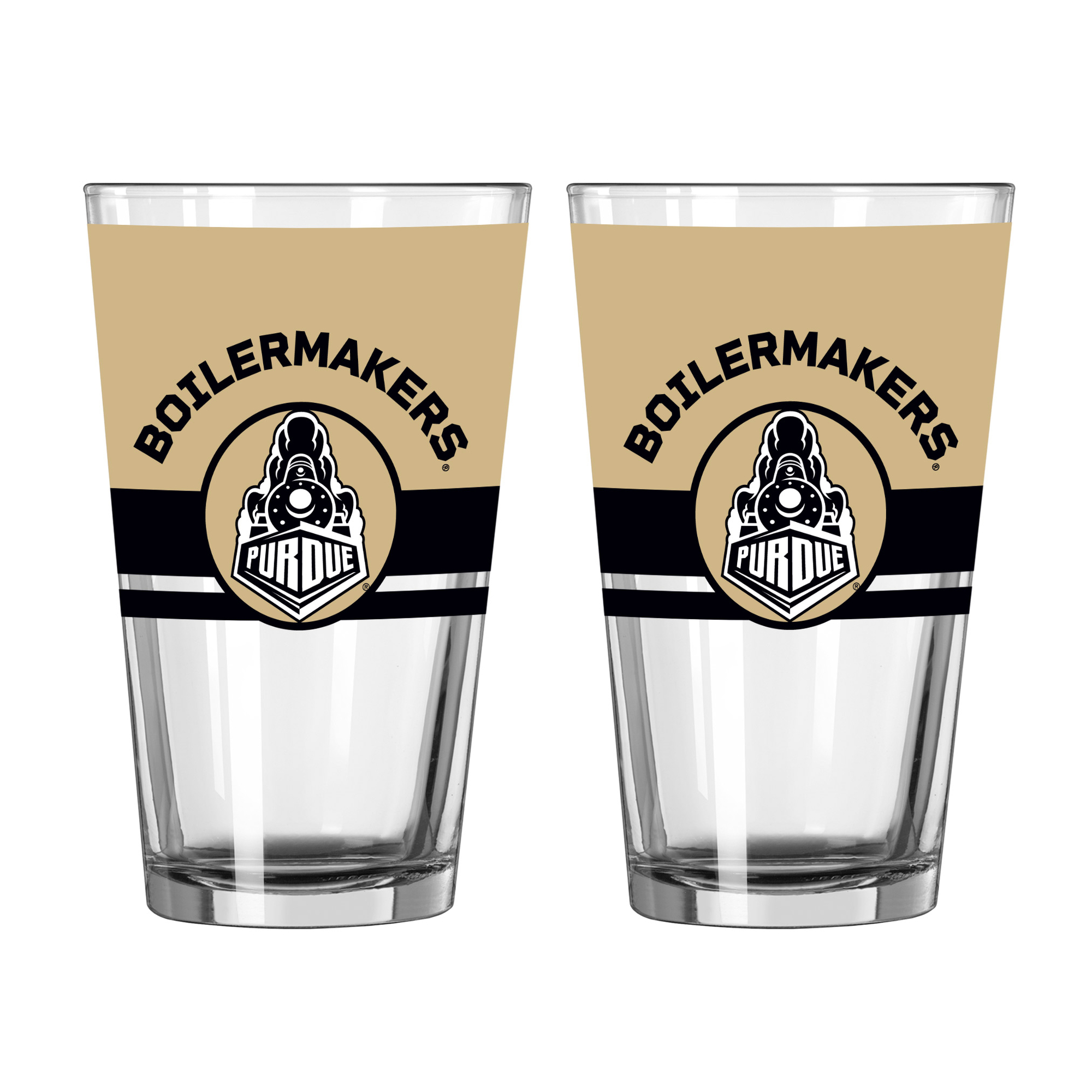 Logo Brands Purdue Boilermakers Two-Piece 16oz. Horizon Pint Glass Set