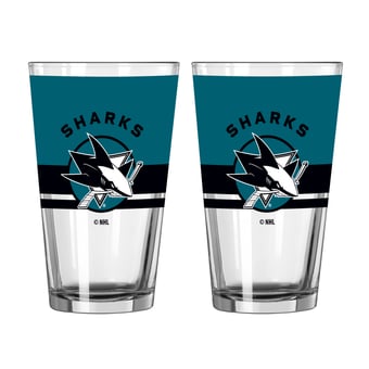 Logo Brands San Jose Sharks Two-Piece 16oz. Horizon Pint Glass Set