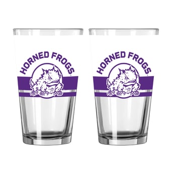Logo Brands TCU Horned Frogs Two-Piece 16oz. Horizon Pint Glass Set
