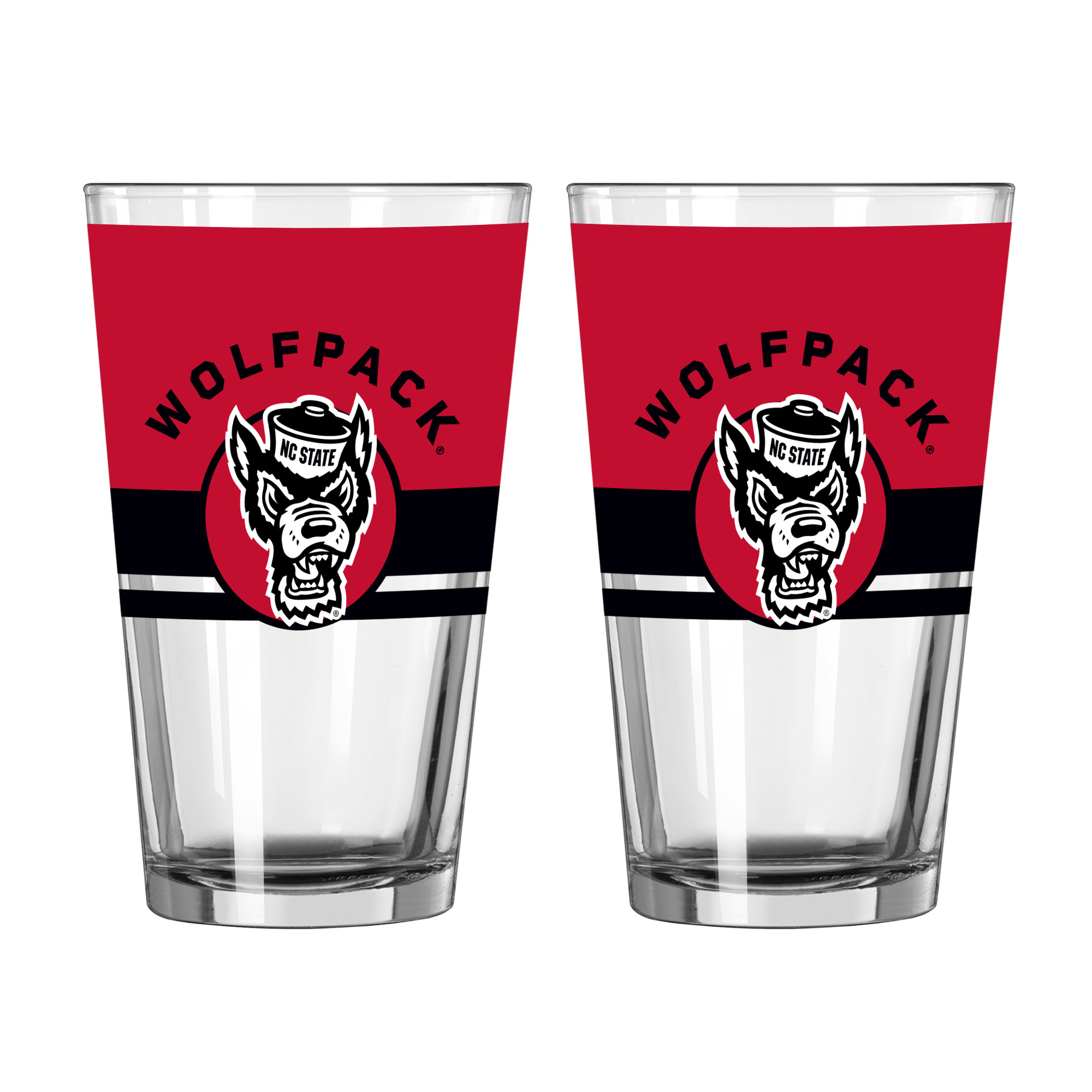 Logo Brands NC State Wolfpack Two-Piece 16oz. Horizon Pint Glass Set