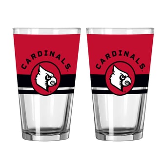 Logo Brands Louisville Cardinals Two-Piece 16oz. Horizon Pint Glass Set