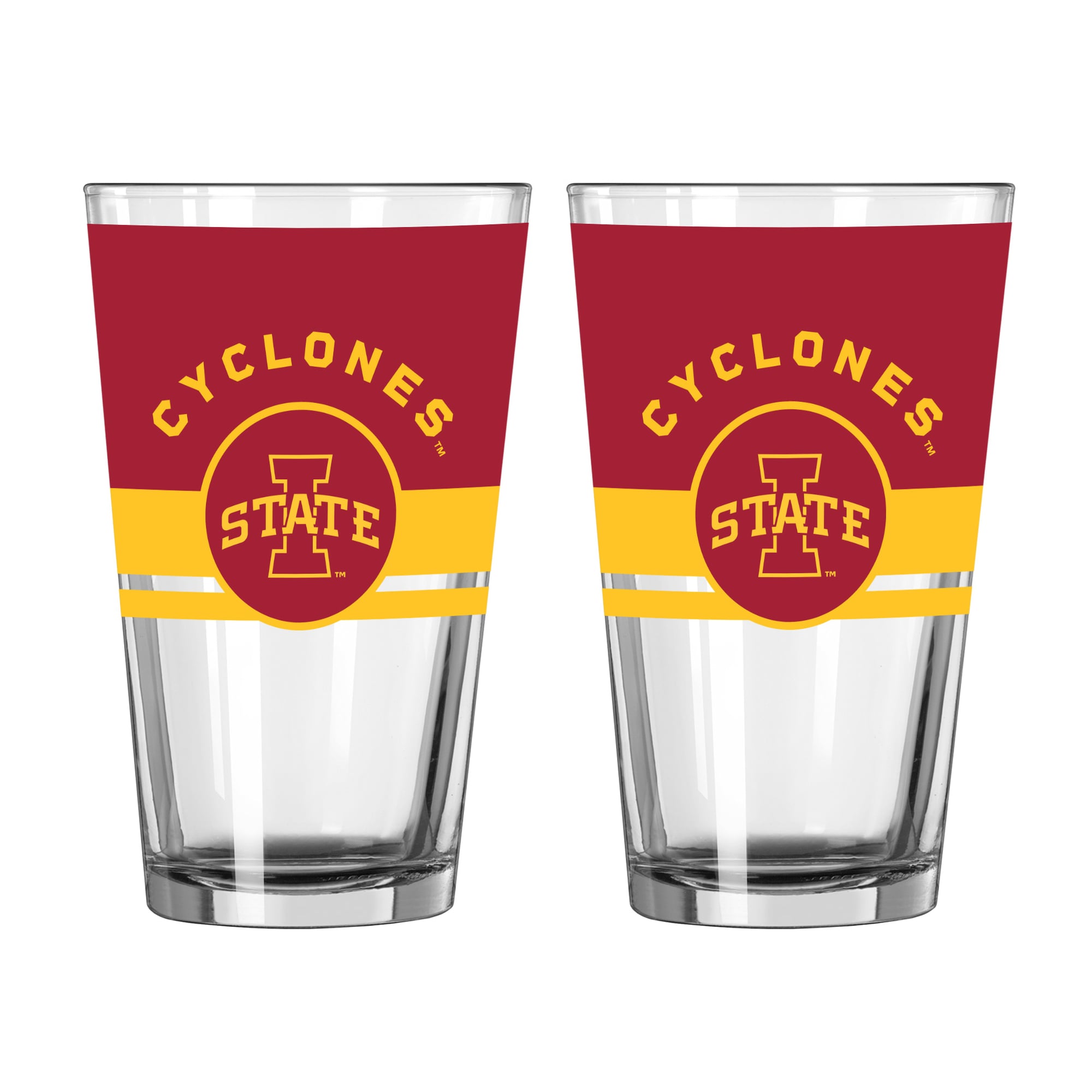 Logo Brands Iowa State Cyclones Two-Piece 16oz. Horizon Pint Glass Set
